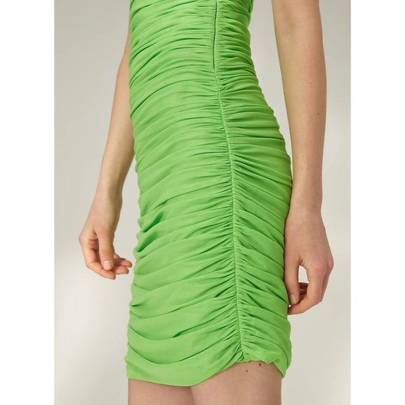 Aritzia Wilfred Winona Mini Slip Dress Sexy Sheer Mesh Draped Sleeveless Fun LBD - Picture 4 of 14